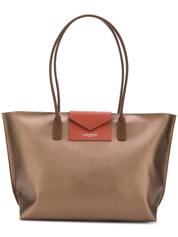 Lancaster Contrast Shopper Tote - Brown