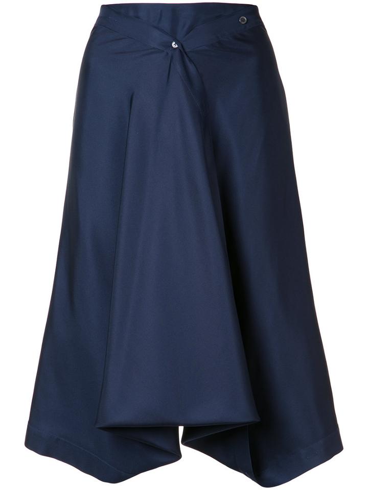 Sies Marjan - Draped Buttoned Skirt - Women - Silk - 4, Blue, Silk