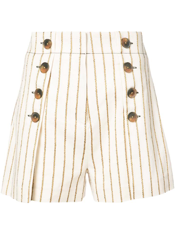 Derek Lam 10 Crosby Short With Button Detail - Nude & Neutrals
