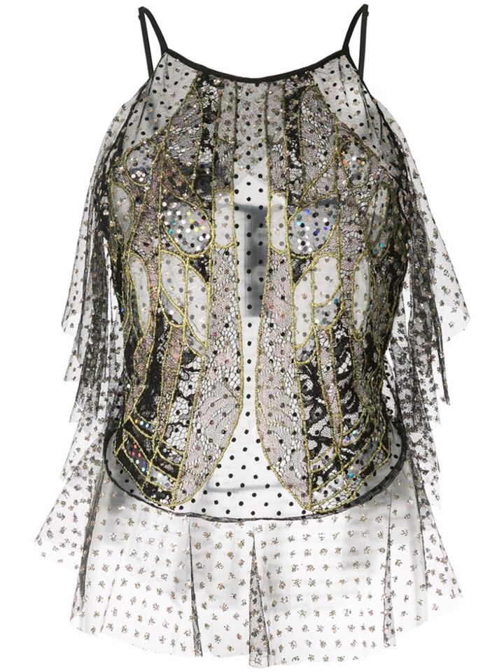 Romance Was Born Exoskeleton Lace Top - Black