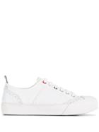 Thom Browne Brogued Low-top Canvas Trainers - White