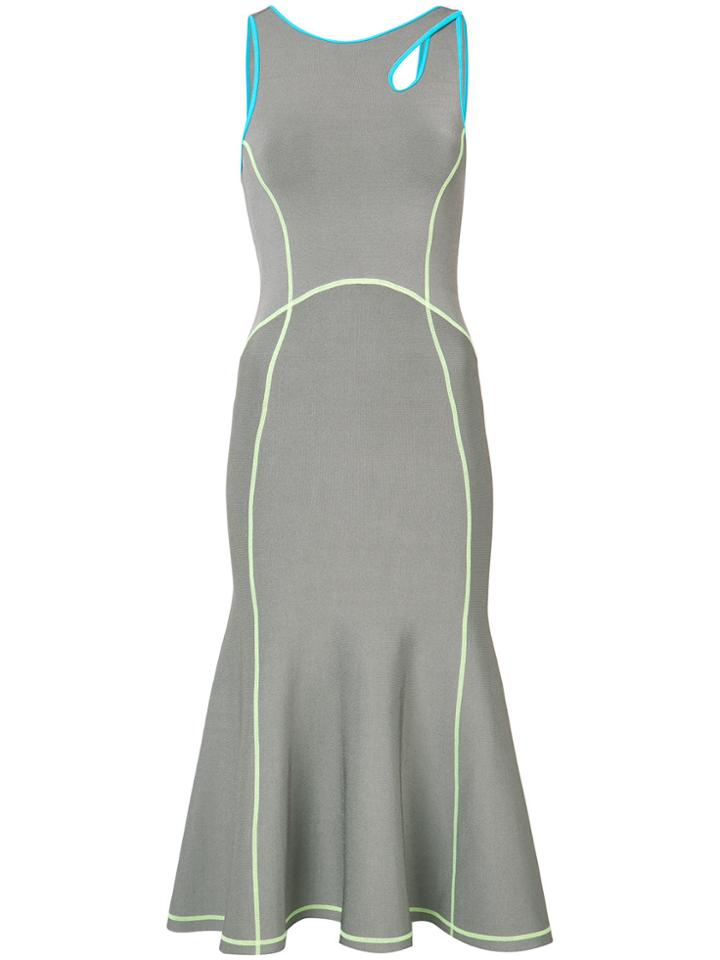 Alexander Wang Contrast Seam Fitted Dress - Grey