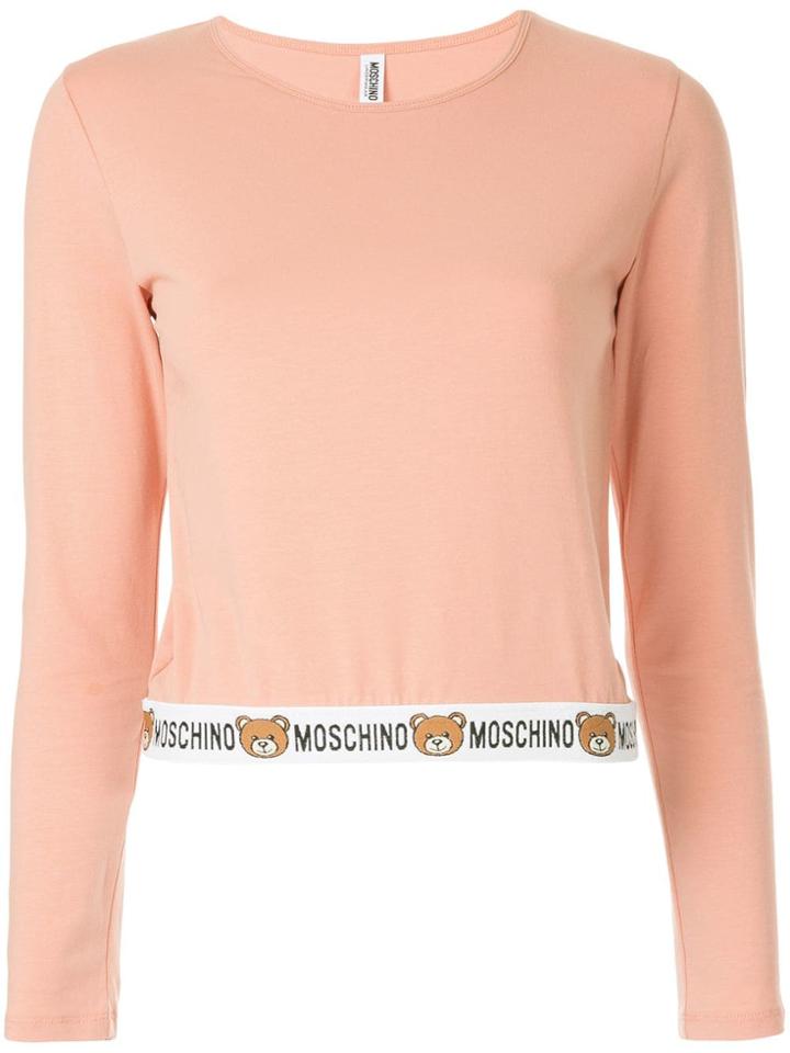 Moschino Logo Trim Sweatshirt - Pink