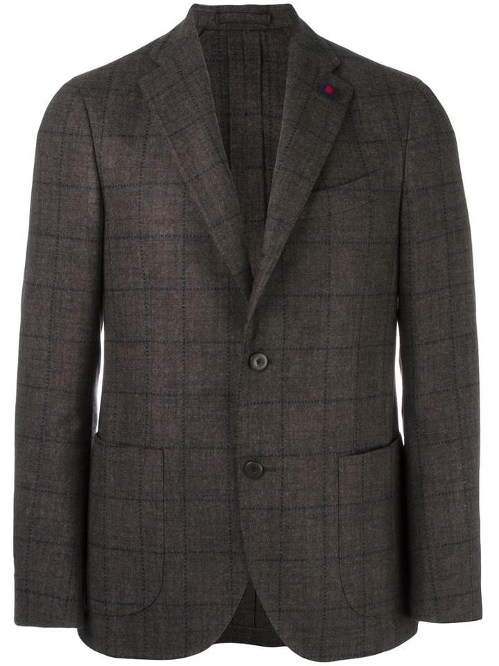 Lardini Three Button Blazer, Men's, Size: 50, Brown, Nylon/polyester/wool