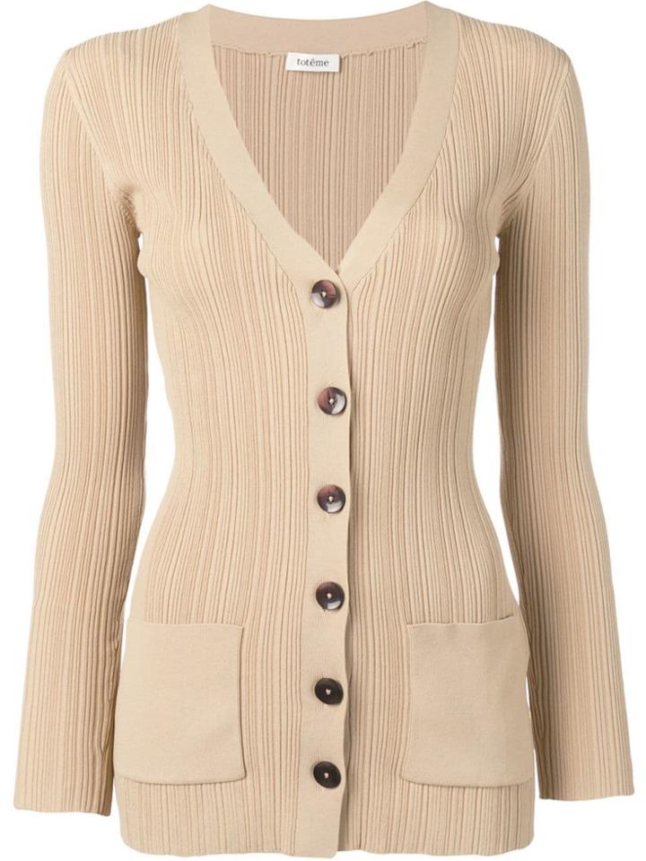 Toteme V-neck Cardigan - Neutrals