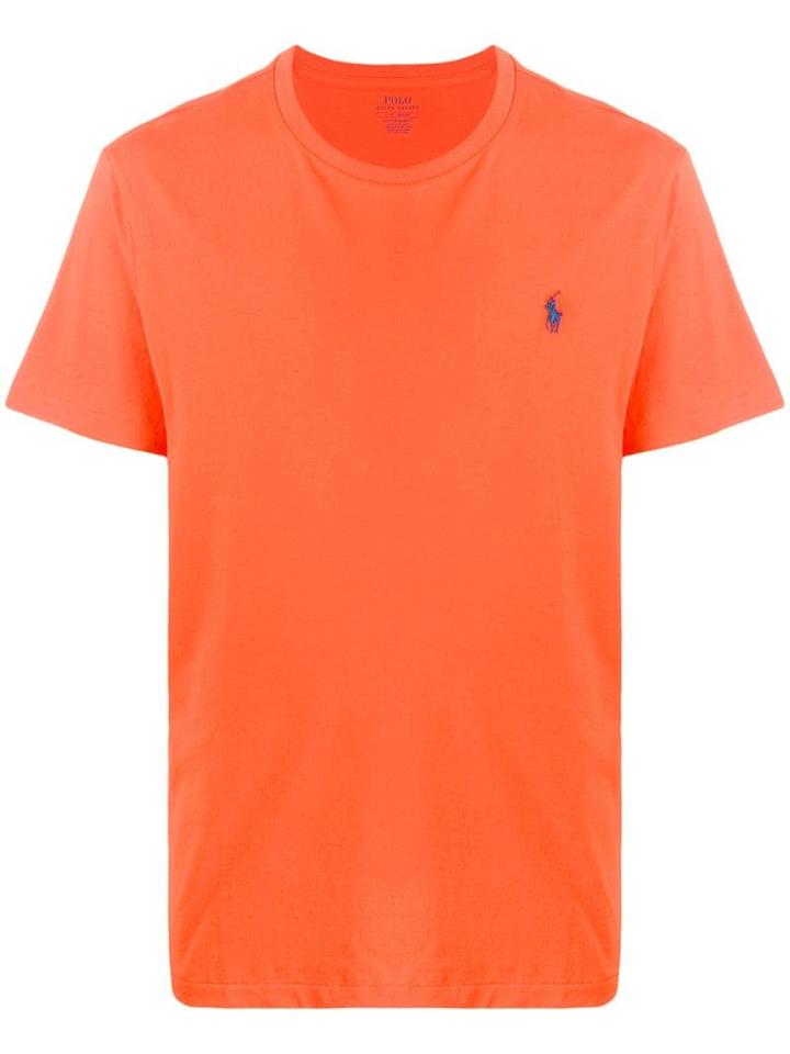 Ralph Lauren Logo Embroidered T-shirt - Orange