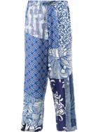 Pierre-louis Mascia Multi-print Trousers - Blue