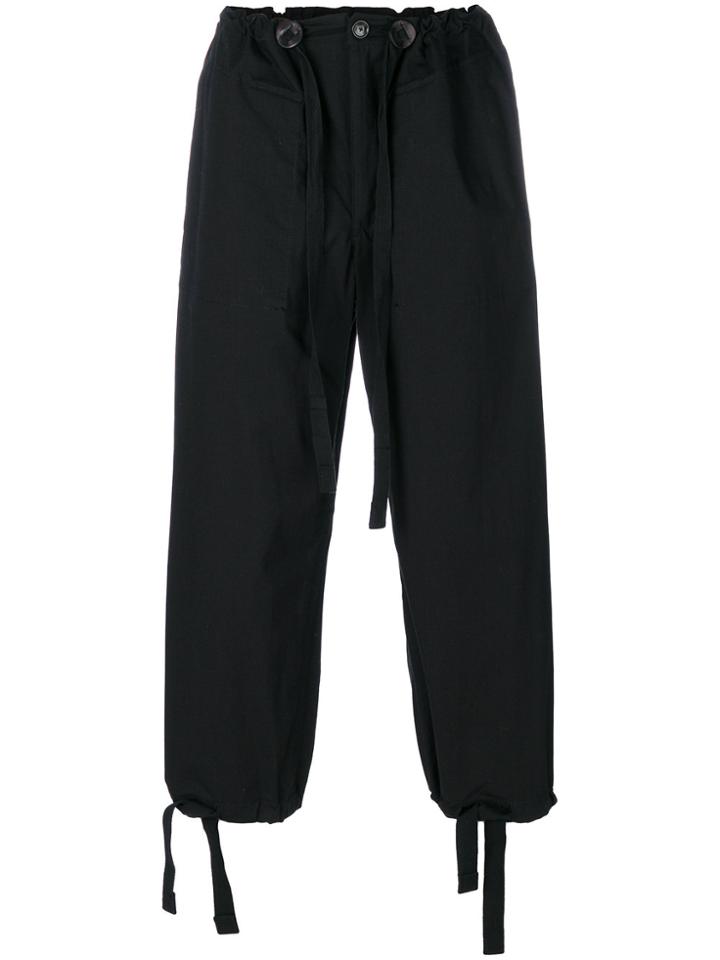 Takahiromiyashita The Soloist Loose Fit Cropped Trousers - Black