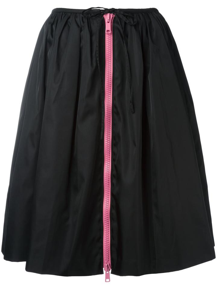Prada Zipped Full Skirt, Women's, Size: 40, Black, Polyamide/viscose