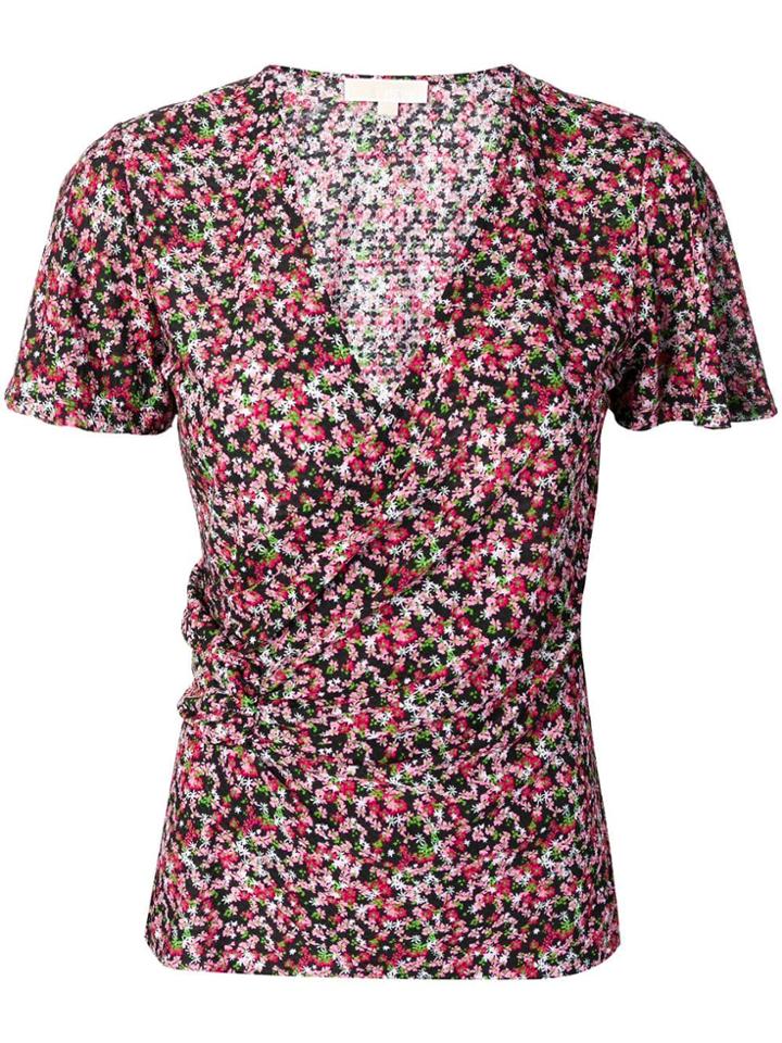 Michael Michael Kors Floral Wrap Shirt - Black