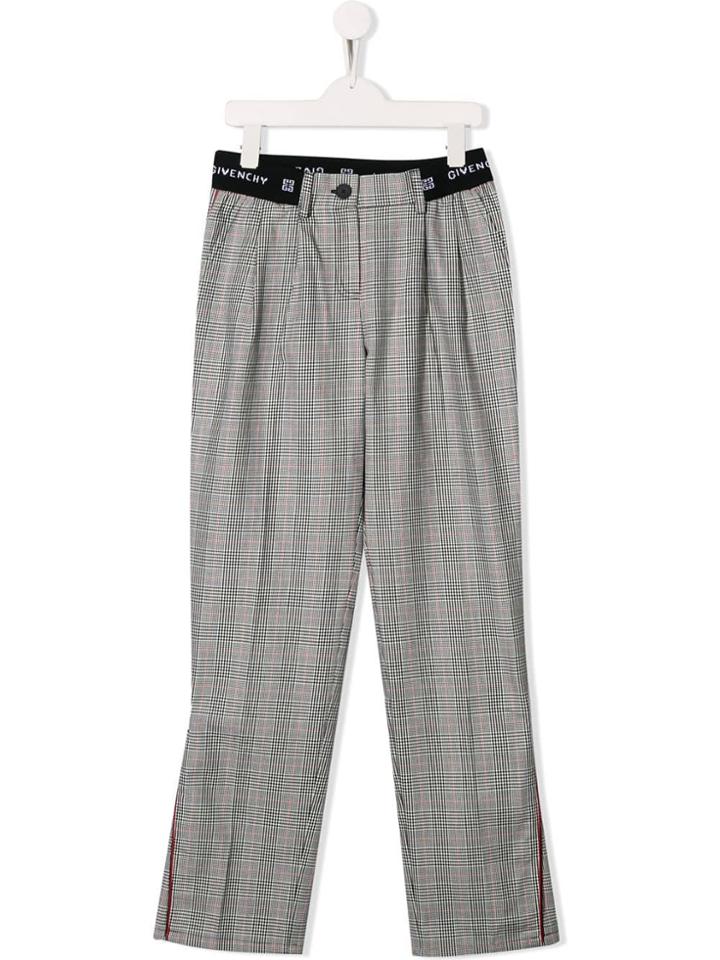 Givenchy Kids Teen Checked Trousers - Black
