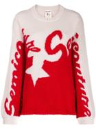 Semicouture Two-tone Logo Knit Sweater - Neutrals