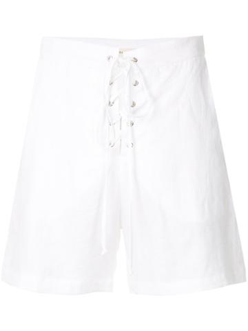 Matin Lace Up Shorts - White