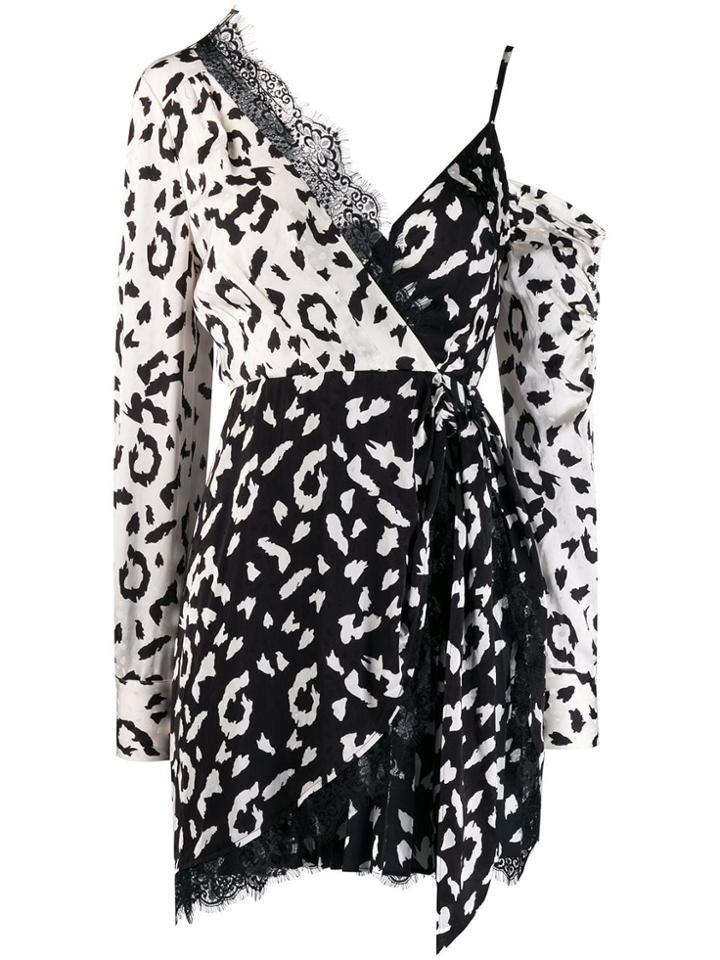 Self-portrait Leopard Print Wrap Dress - White