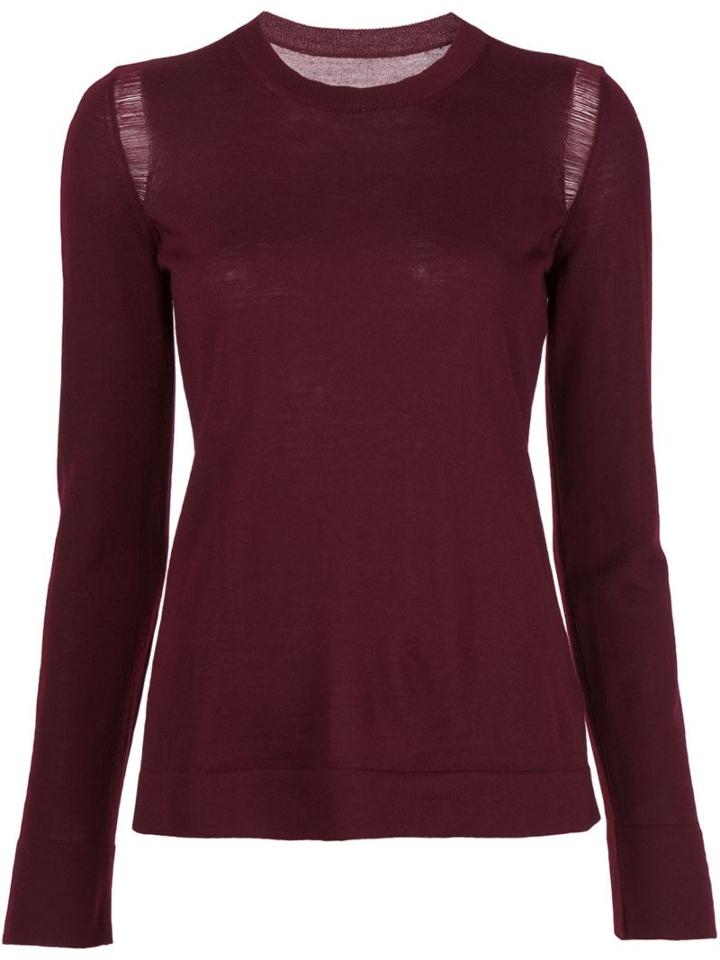 Maison Margiela Ladder Stitch Detail Sweater, Women's, Size: Large, Red, Wool