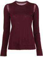 Maison Margiela Ladder Stitch Detail Sweater, Women's, Size: Large, Red, Wool