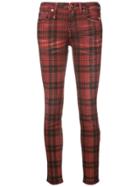 R13 Kate Tartan Skinny Jeans - Red