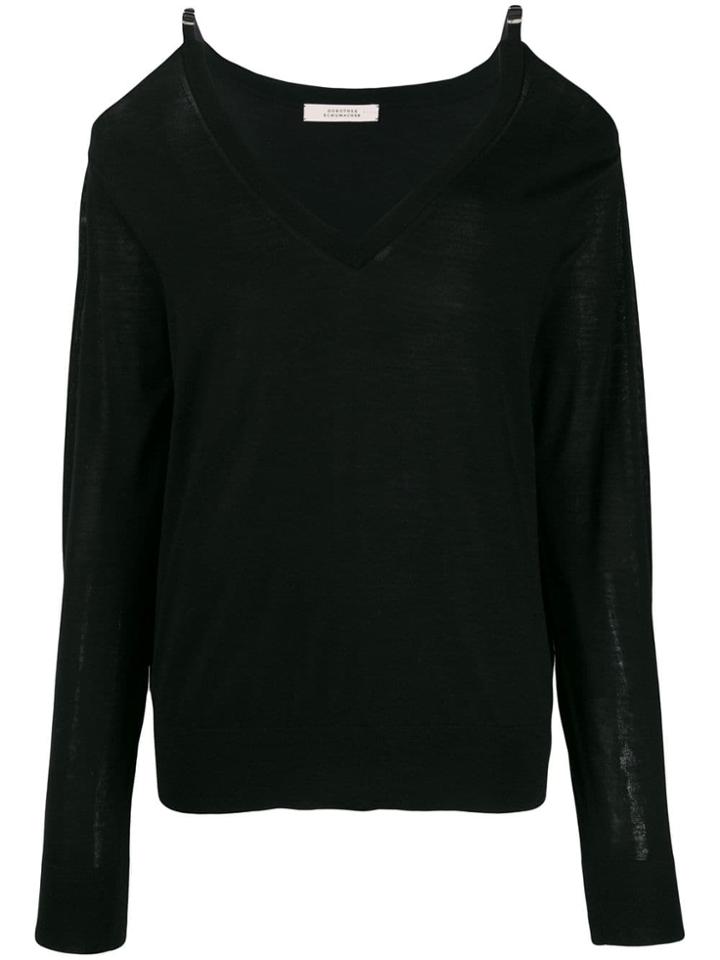 Dorothee Schumacher Cold Shoulder Sweater - Black