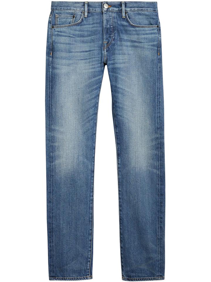 Burberry Straight Fit Washed Japanese Selvedge Denim Jeans - Blue