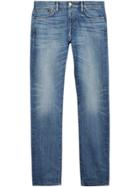 Burberry Straight Fit Washed Japanese Selvedge Denim Jeans - Blue