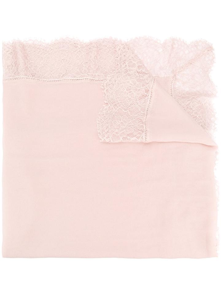 Faliero Sarti Lace Hem Scarf - Nude & Neutrals