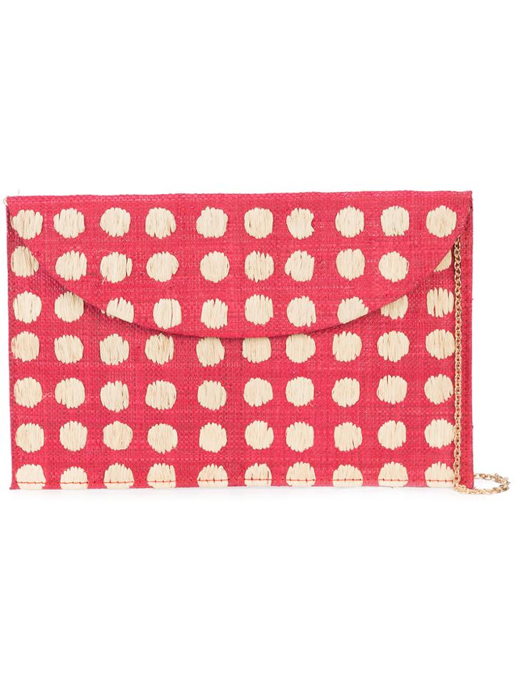 Kayu Spot Print Clutch Bag - Red