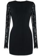 Andrea Bogosian Lace Sleeves Fitted Dress, Women's, Size: Medium, Black, Polyamide/acetate/viscose