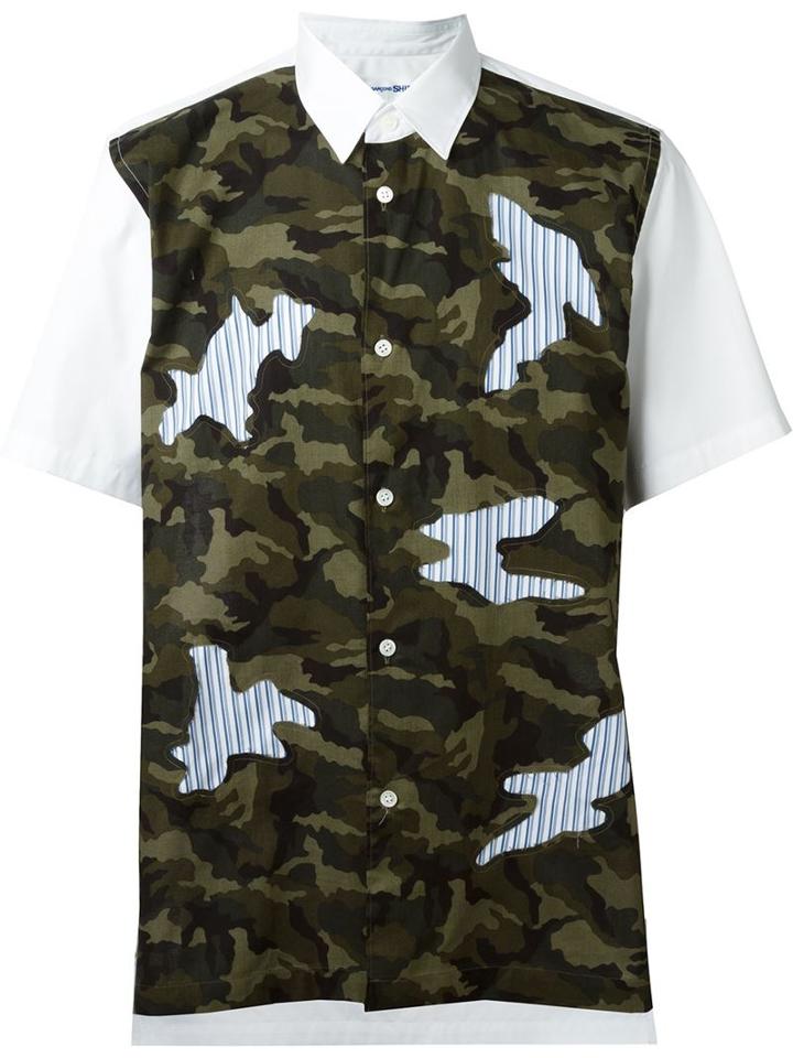 Comme Des Garçons Shirt Camouflage Print Shortsleeved Shirt
