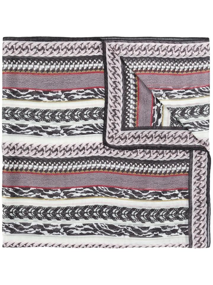 Roberto Cavalli Mixed Print Scarf - Black
