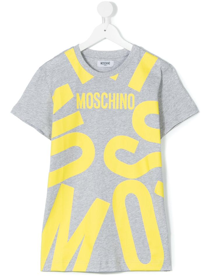 Moschino Kids - Teen Front Logo T-shirt - Kids - Cotton - 14 Yrs, Boy's, Grey