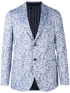 Etro - Floral Jacquard Two Button Jacket - Men - Cotton/polyester/acetate/cupro - 50, Blue, Cotton/polyester/acetate/cupro