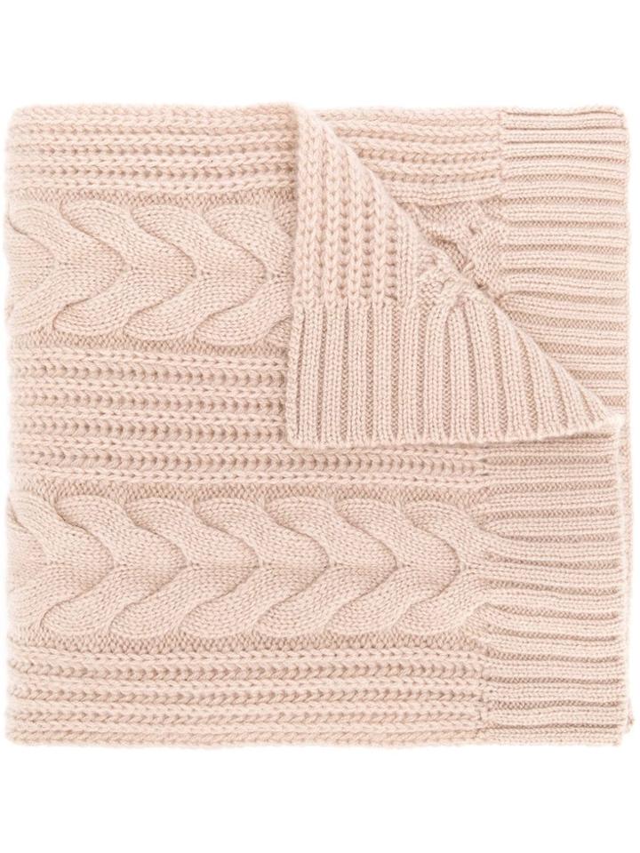 N.peal Wide Cable Scarf - Nude & Neutrals