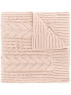 N.peal Wide Cable Scarf - Nude & Neutrals