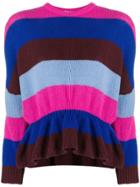 Red Valentino Striped Ruffled Jumper - Pink & Purple
