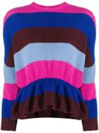 Red Valentino Striped Ruffled Jumper - Pink & Purple