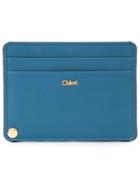 Chloé Logo Plaque Cardholder - Blue