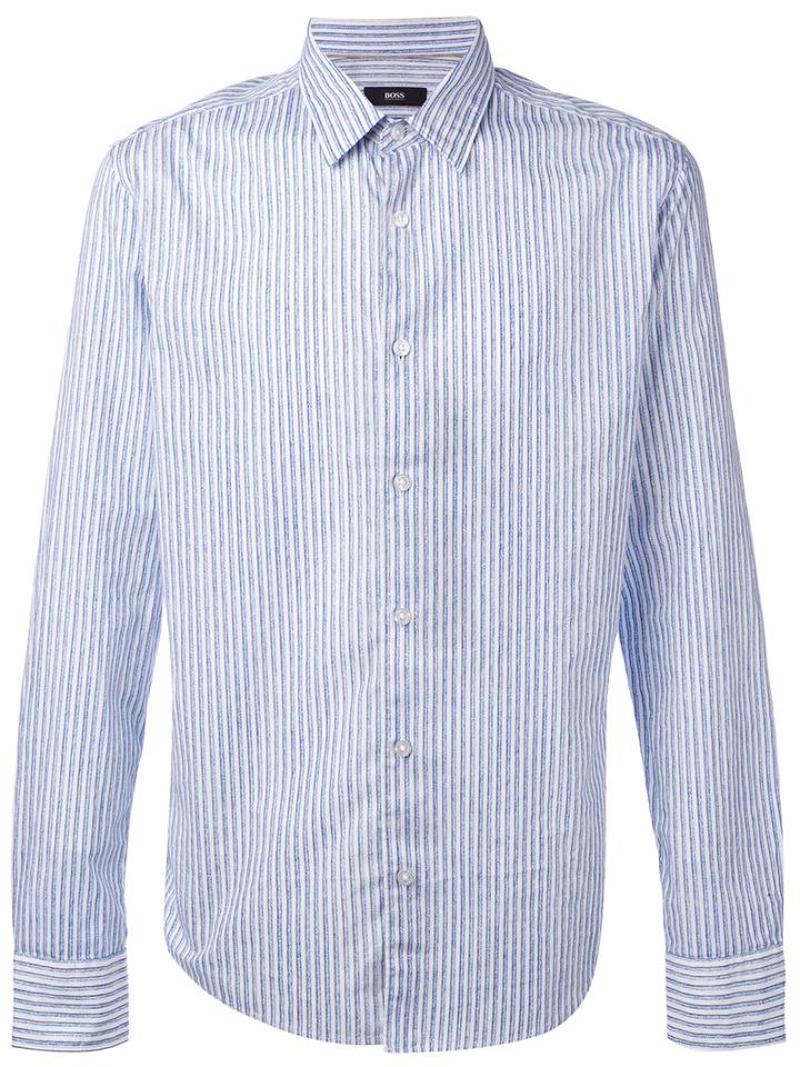 Boss Hugo Boss - Striped Shirt - Men - Cotton - M, Blue, Cotton