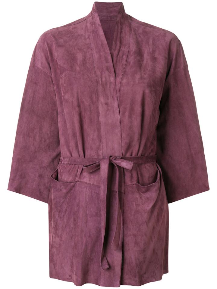 Salvatore Santoro Belted Jacket - Pink & Purple
