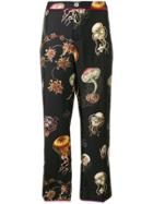 F.r.s For Restless Sleepers Jellyfish Print Trousers - Black