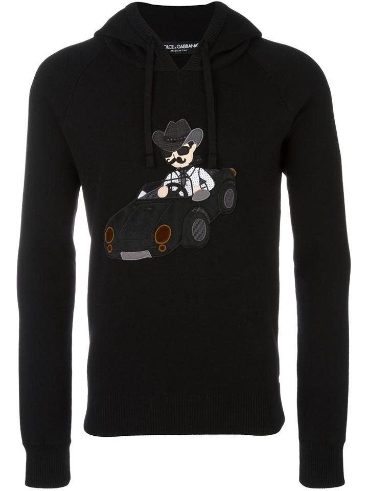 Dolce & Gabbana Cowboy Patch Jumper, Men's, Size: 50, Black, Virgin Wool