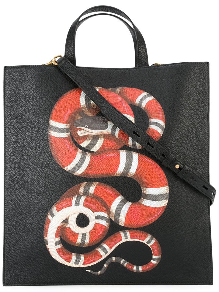 Gucci - Kingsnake Print Tote - Women - Calf Leather/polyester - One Size, Women's, Black, Calf Leather/polyester