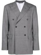 Calvin Klein 205w39nyc Double Breasted Check Blazer - Grey