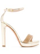 Albano Sequinned Strap Sandals - Gold