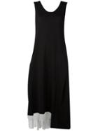 Y's - Panelled Asymmetric Hem Dress - Women - Cotton/polyester - 1, Black, Cotton/polyester