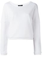 Unconditional Stitching Detail Sweatshirt, Women's, Size: Small, White, Cotton