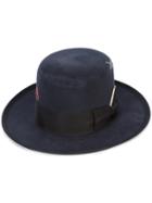 Nick Fouquet - Embroidered Detailing Panama Hat - Men - Calf Leather/beaver Fur - 56, Blue, Calf Leather/beaver Fur