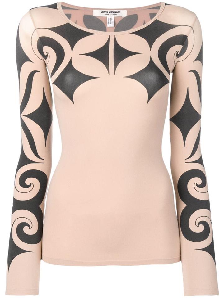 Junya Watanabe Printed Longsleeved T-shirt - Brown
