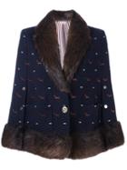 Thom Browne 'dog' Pattern V-neck Coat