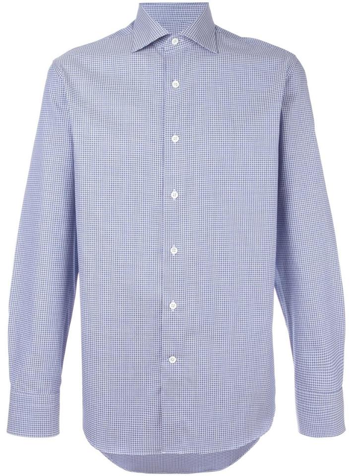 Canali Patterned Shirt - Blue