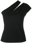 Mugler - Slash Detail Fitted Top - Women - Spandex/elastane/viscose - 36, Black, Spandex/elastane/viscose